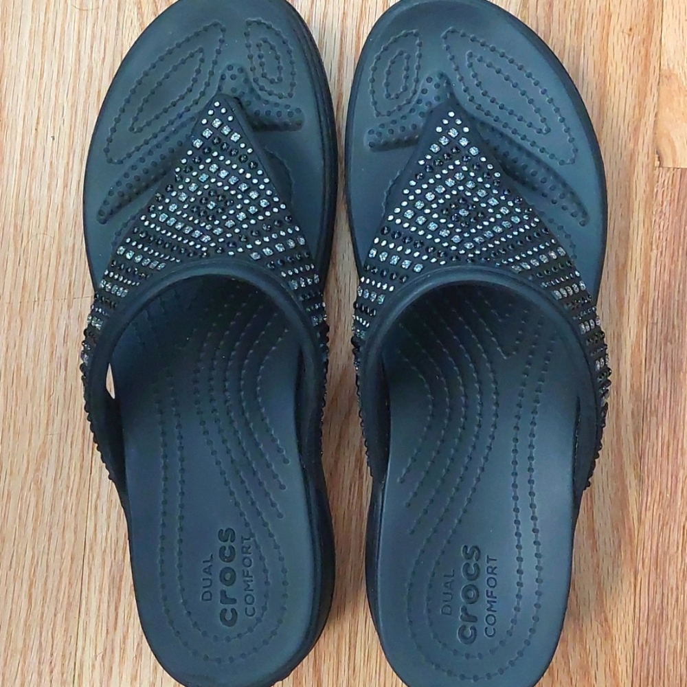 Crocs Women's Monterey Diamante Slip On Wedge